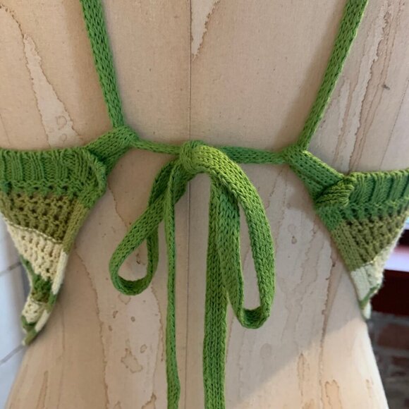 Free People Beach June Striped Fauxchet Sweater Halter Top Womens Size Large - Picture 5 of 9